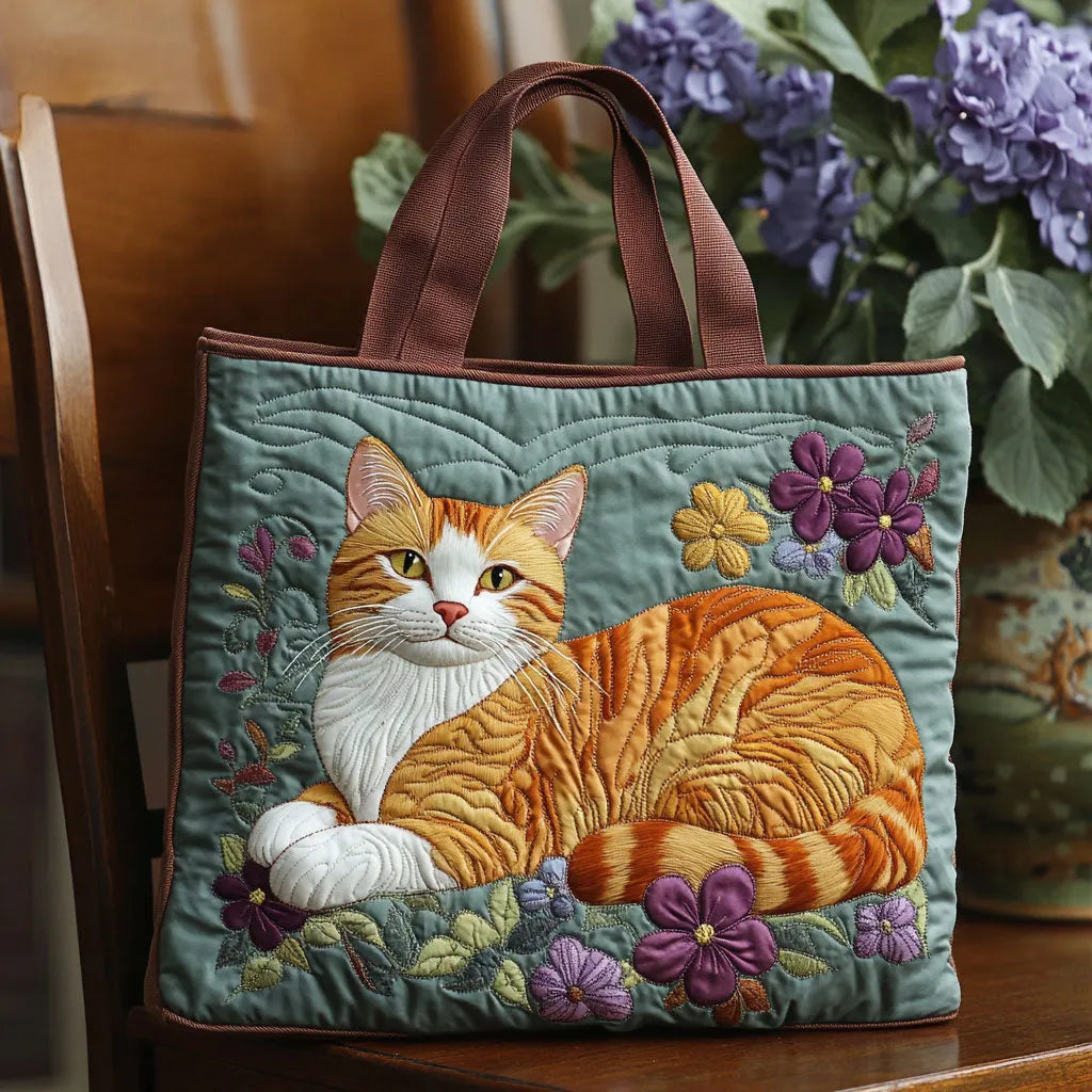 Bolso de mano artesanal con gatos