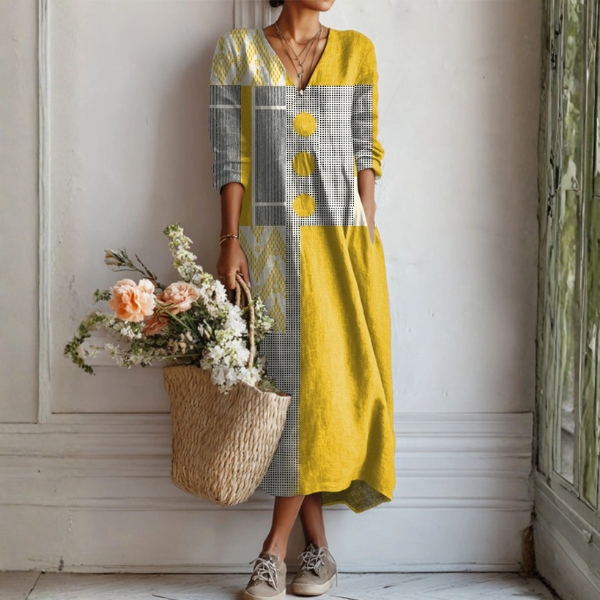 Émeline | Robe Linon à Imprimé Vintage