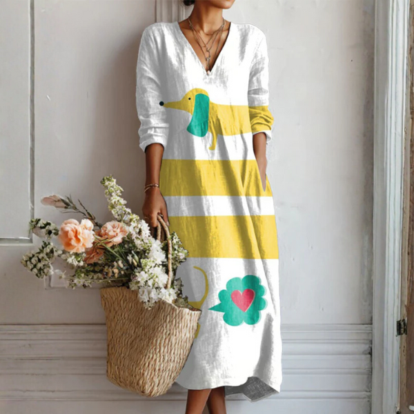 Zoé | Robe Linon Bohème à Imprimé Vintage