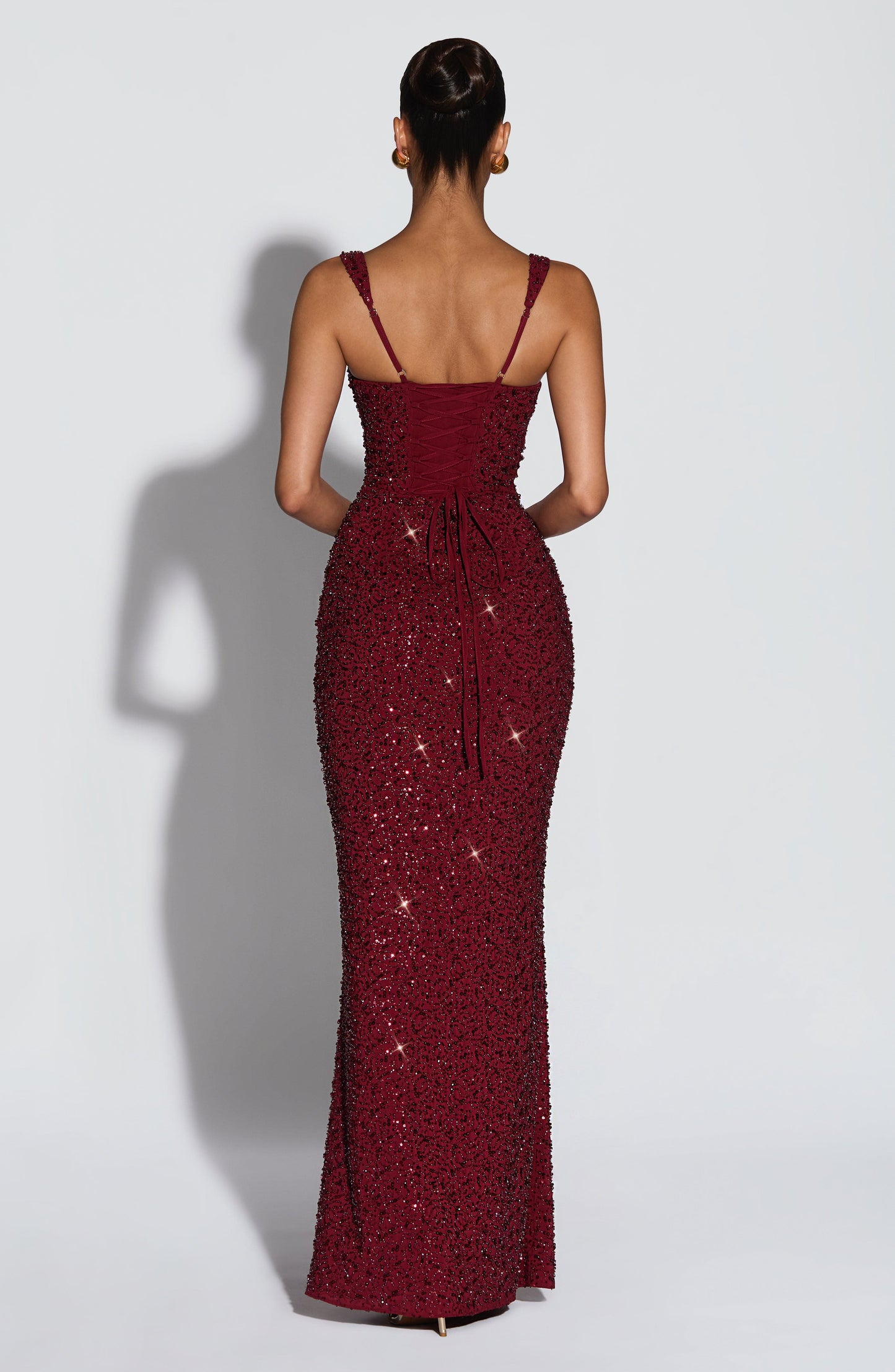 Vestido Calanthe Maxi | Marrón ciruela brillante