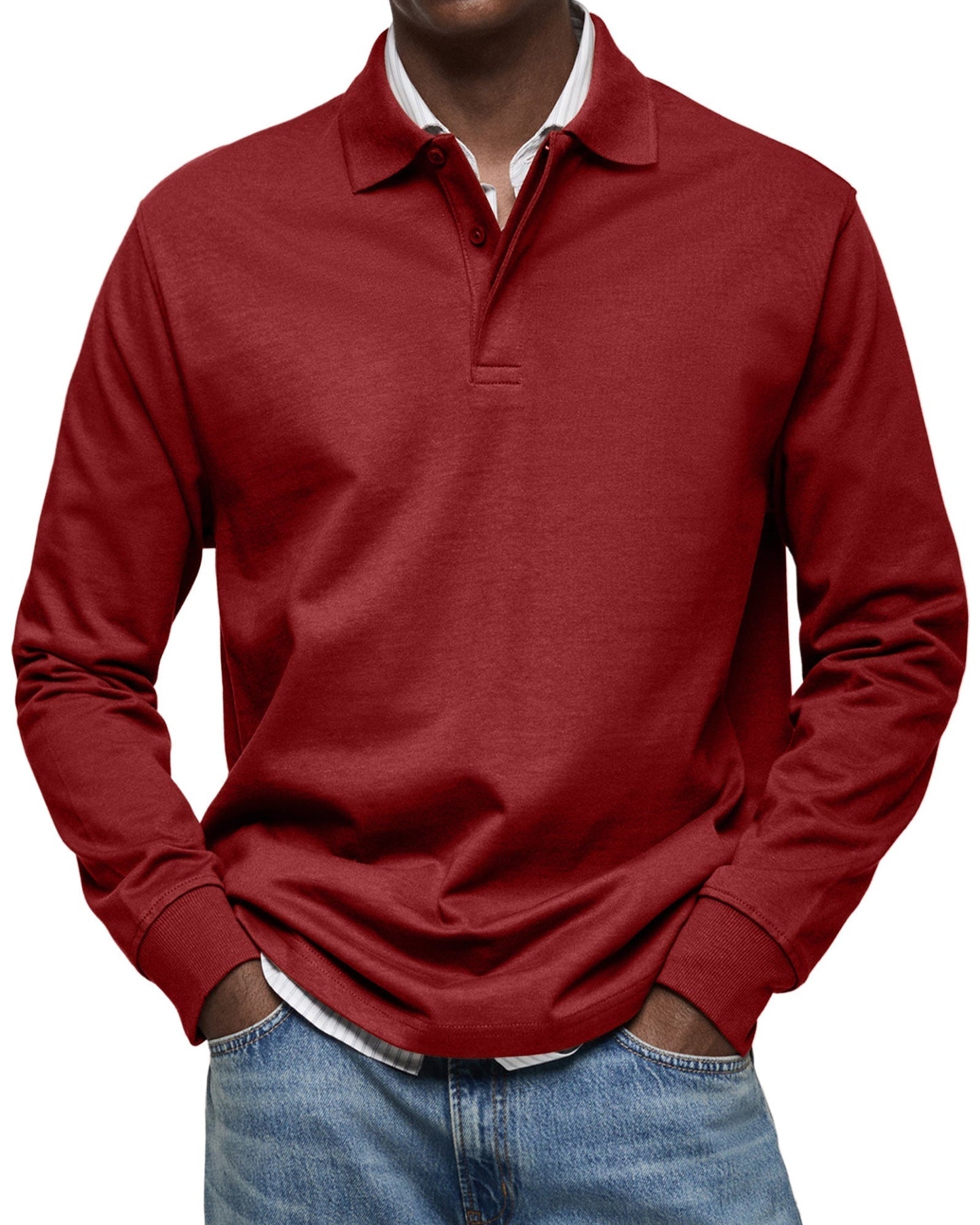Elias™ | Essential Langarm-Poloshirt