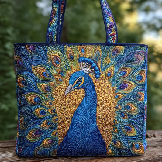 Bolso artesanal con pavo real