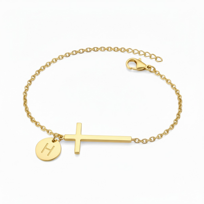 BRACELET INITIAL CROIX