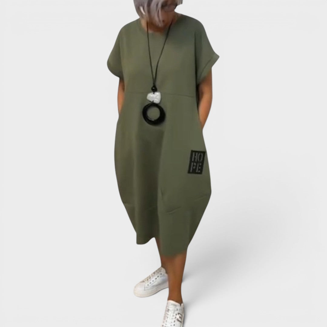 Nicole | Robe midi fluide à poches