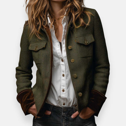 Darmae™ – Elegante Tweedjacke mit Samt-Details