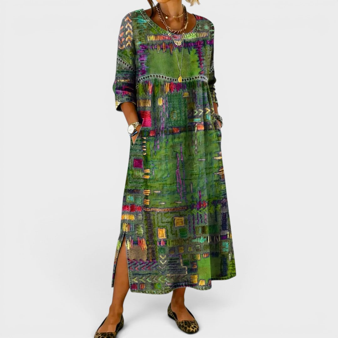 Léonie™ | Robe en denim bohème élégante