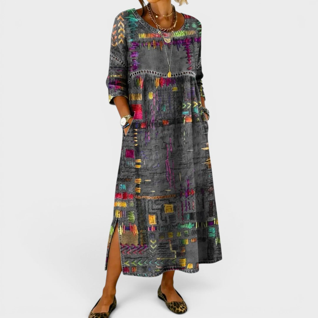Léonie™ | Robe en denim bohème élégante