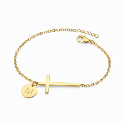 BRACELET INITIAL CROIX