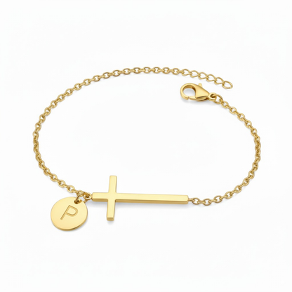 BRACELET INITIAL CROIX