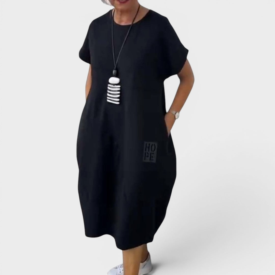 Nicole | Robe midi fluide à poches