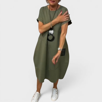 Nicole | Robe midi fluide à poches