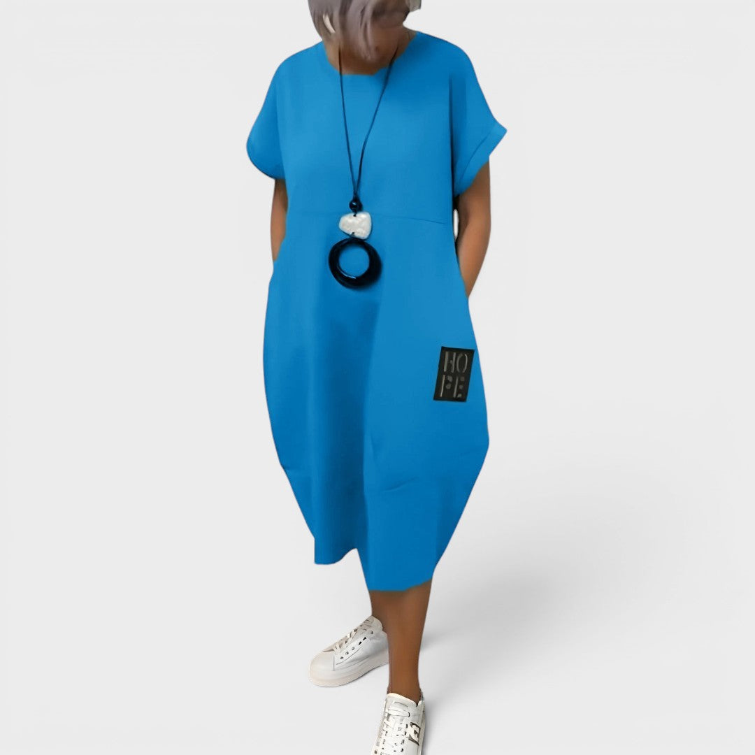 Nicole | Robe midi fluide à poches