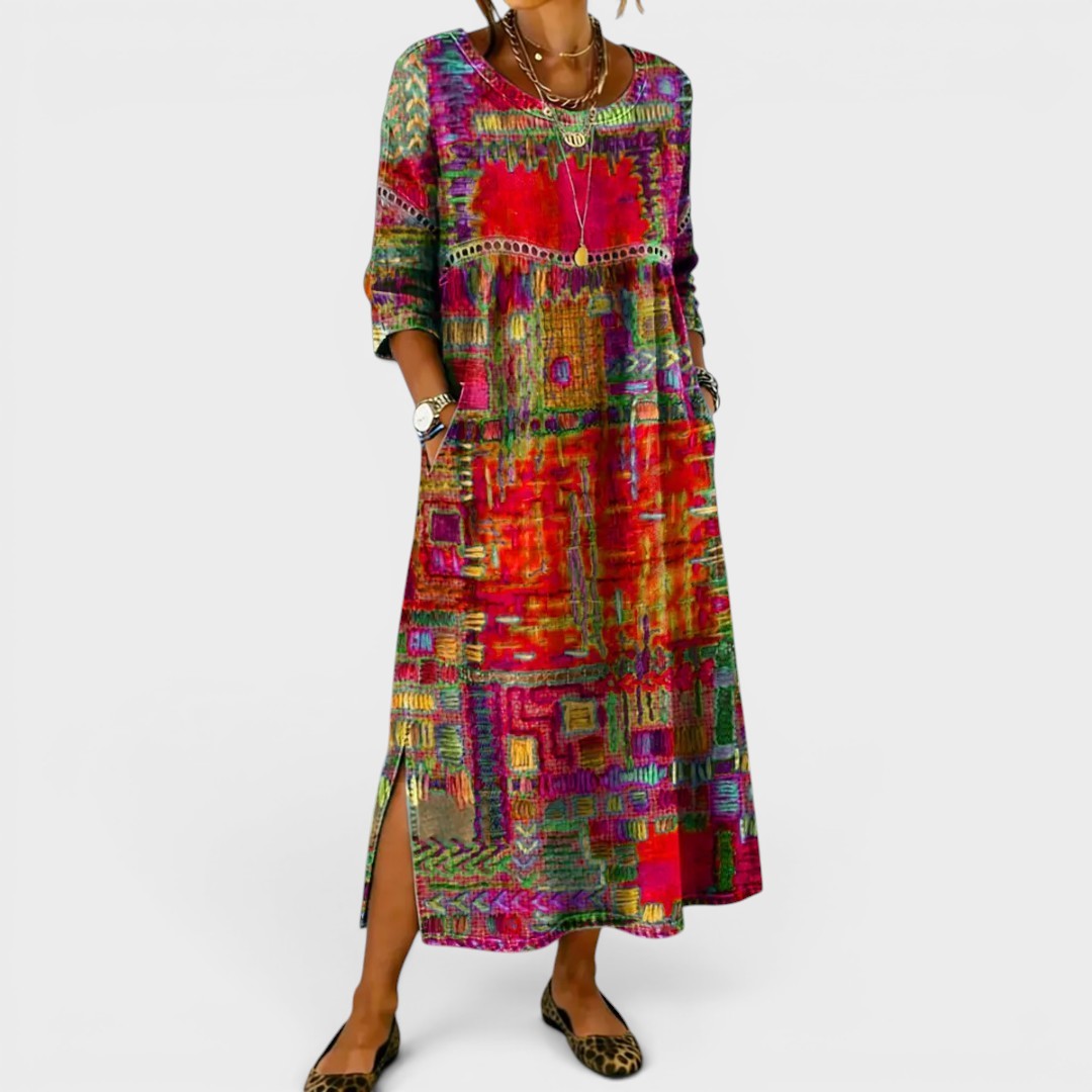 Léonie™ | Robe en denim bohème élégante