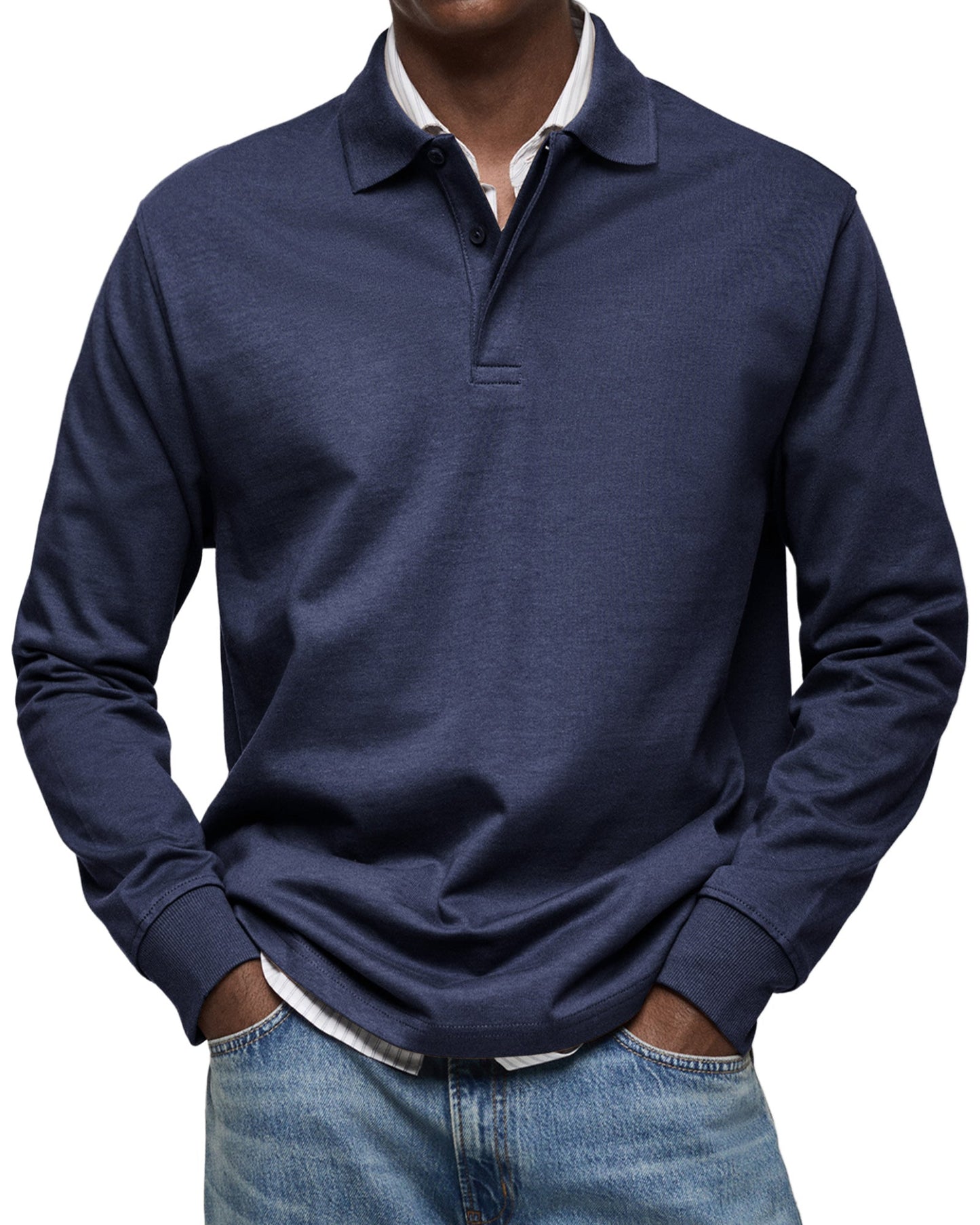 Elias™ | Essential Langarm-Poloshirt