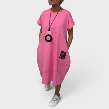 Nicole | Robe midi fluide à poches