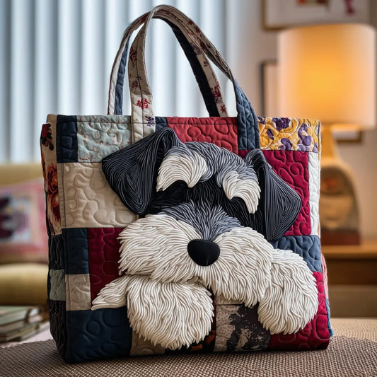 Bolso artesanal con un schnauzer