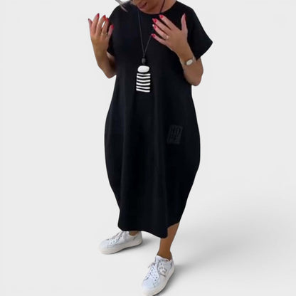 Nicole | Robe midi fluide à poches
