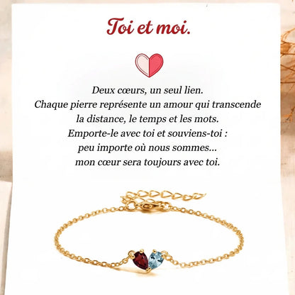 BRACELET DEUX CŒURS  – NOTRE LIEN