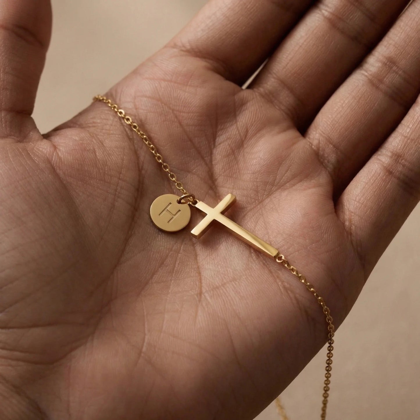 BRACELET INITIAL CROIX