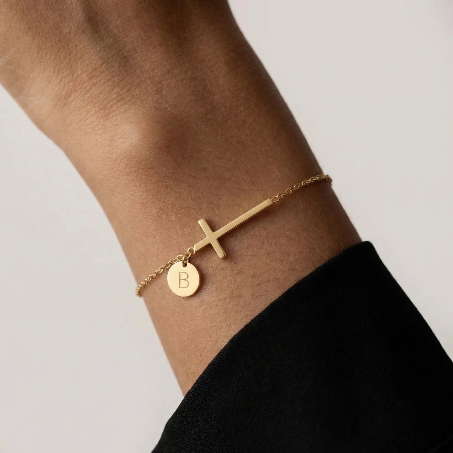 BRACELET INITIAL CROIX