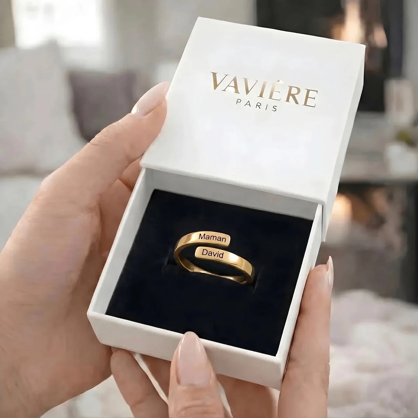 BAGUE DOUBLE PRÉNOM AJUSTABLE