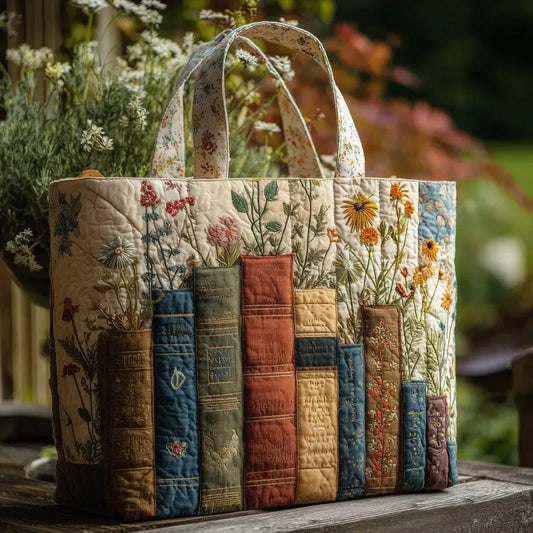 Bolso™ artesanal: Libros y flores
