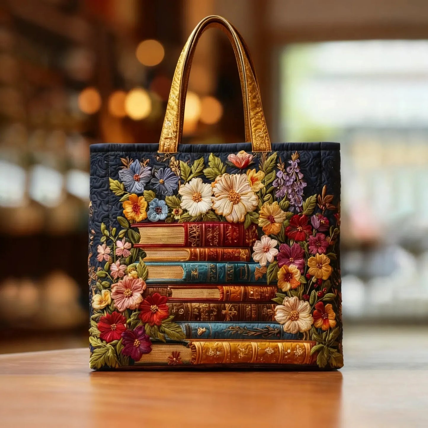 Bolso artesanal con estampado floral