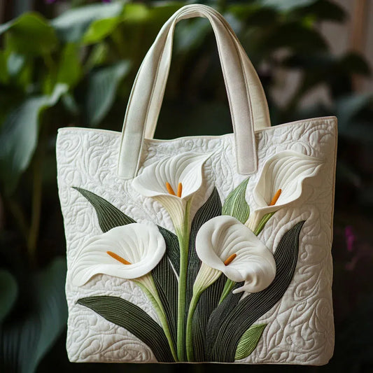 Bolso™ acolchado artesanal con glises blancos