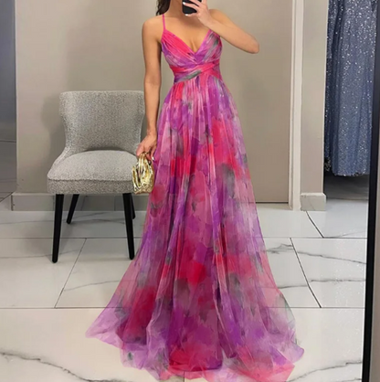 Precioso vestido largo con estampado floral