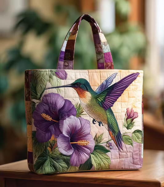 Bolso acolchado hecho a mano con pajaritos