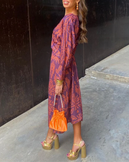 Isadora | Elegante vestido midi con delicado estampado