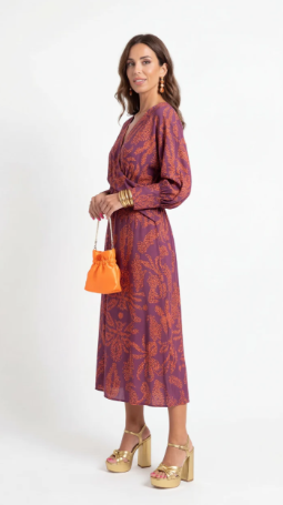 Isadora | Elegante vestido midi con delicado estampado