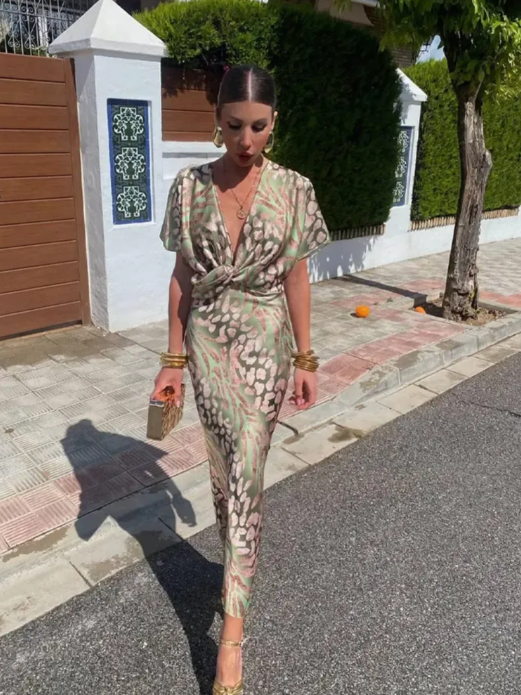 Claire | Vestido midi color cobre