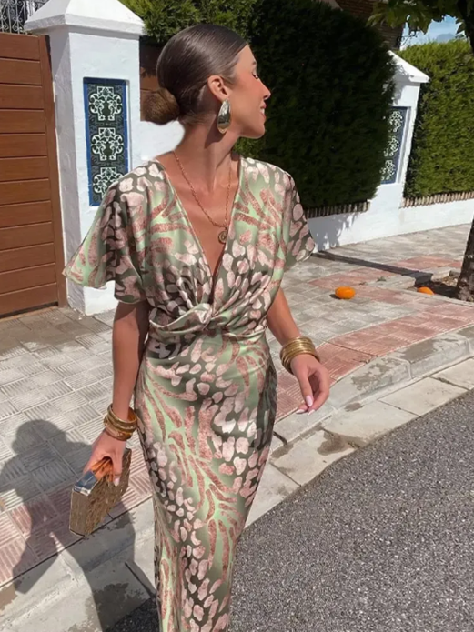 Claire | Vestido midi color cobre