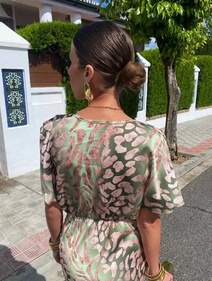 Claire | Vestido midi color cobre
