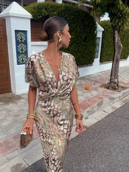 Claire | Vestido midi color cobre