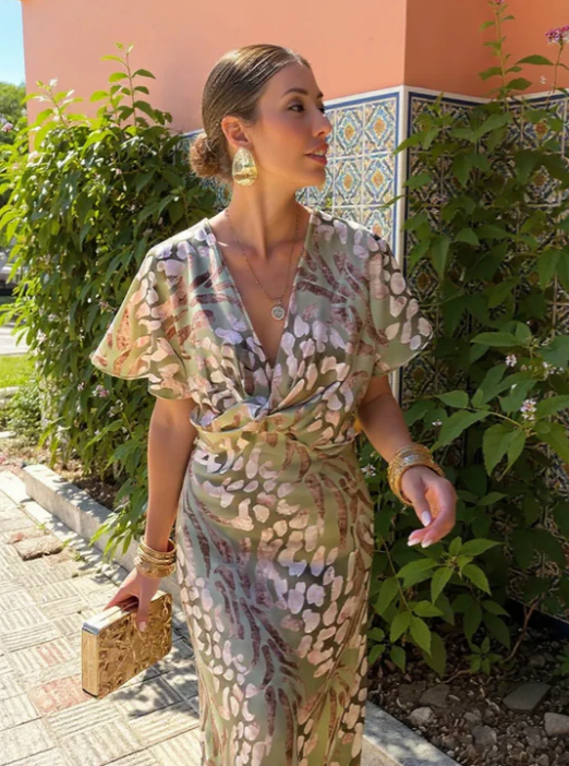 Claire | Vestido midi color cobre