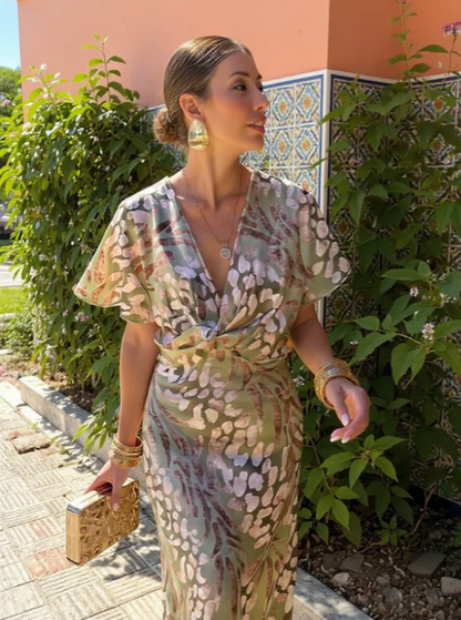 Claire | Vestido midi color cobre