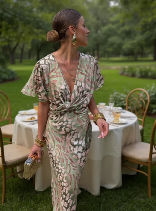 Claire | Vestido midi color cobre