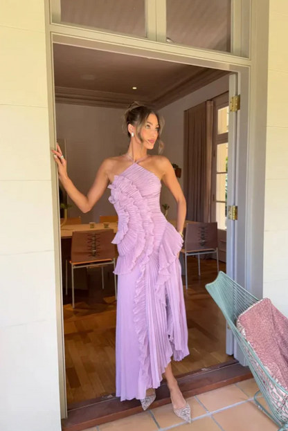 Melisa | Vestido de volantes color lavanda de edición limitada