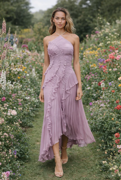Melisa | Vestido de volantes color lavanda de edición limitada