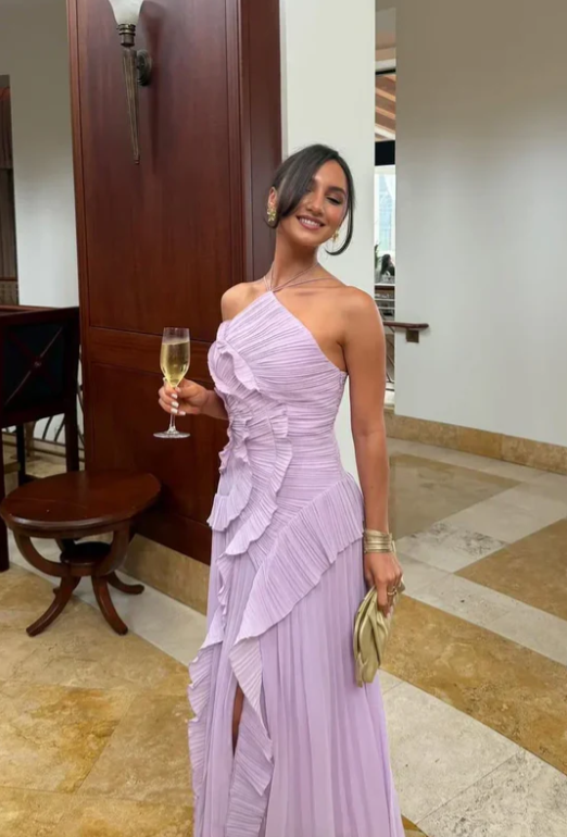 Melisa | Vestido de volantes color lavanda de edición limitada