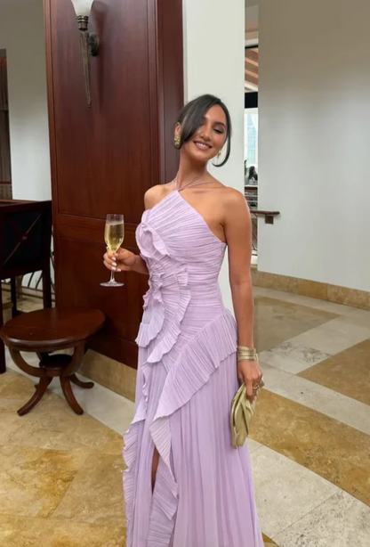 Melisa | Vestido de volantes color lavanda de edición limitada