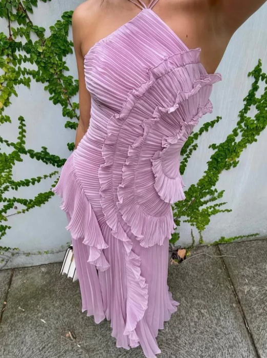 Melisa | Vestido de volantes color lavanda de edición limitada