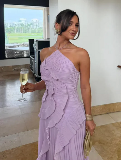 Melisa | Vestido de volantes color lavanda de edición limitada