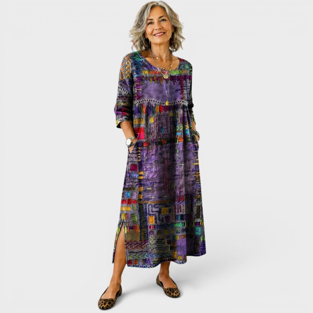 Léonie™ | Robe en denim bohème élégante