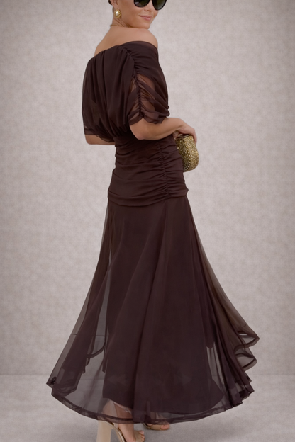 FLORENDRA™ | Vestido largo con cuello en V y estampado floral