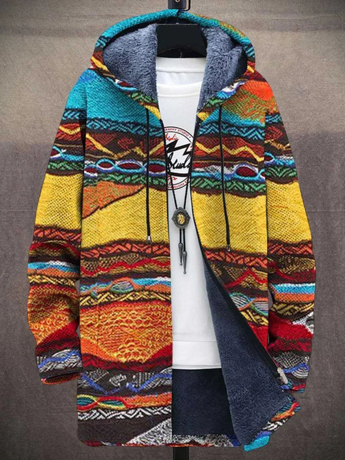 Delilah™ - Luxuriöse Kunstinspirierte Kapuzenjacke mit Reißverschluss