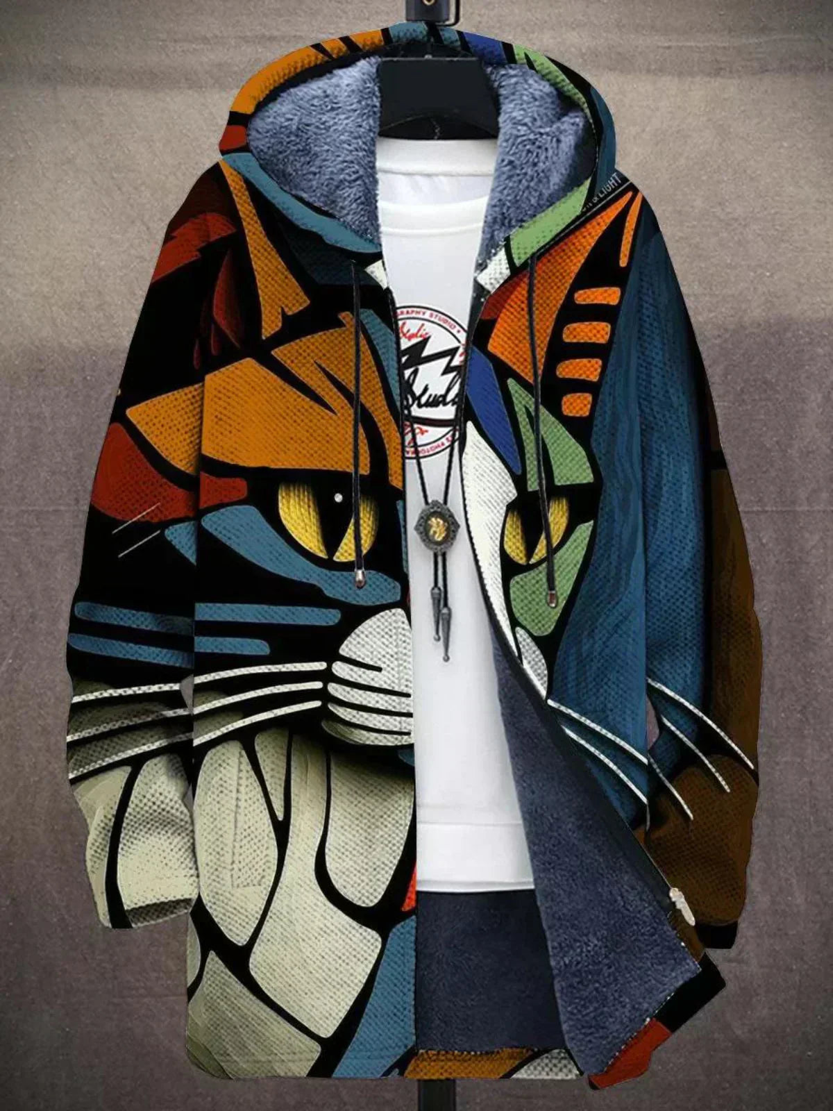 Delilah™ - Luxuriöse Kunstinspirierte Kapuzenjacke mit Reißverschluss