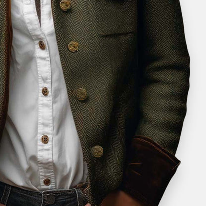 Darmae™ – Elegante Tweedjacke mit Samt-Details